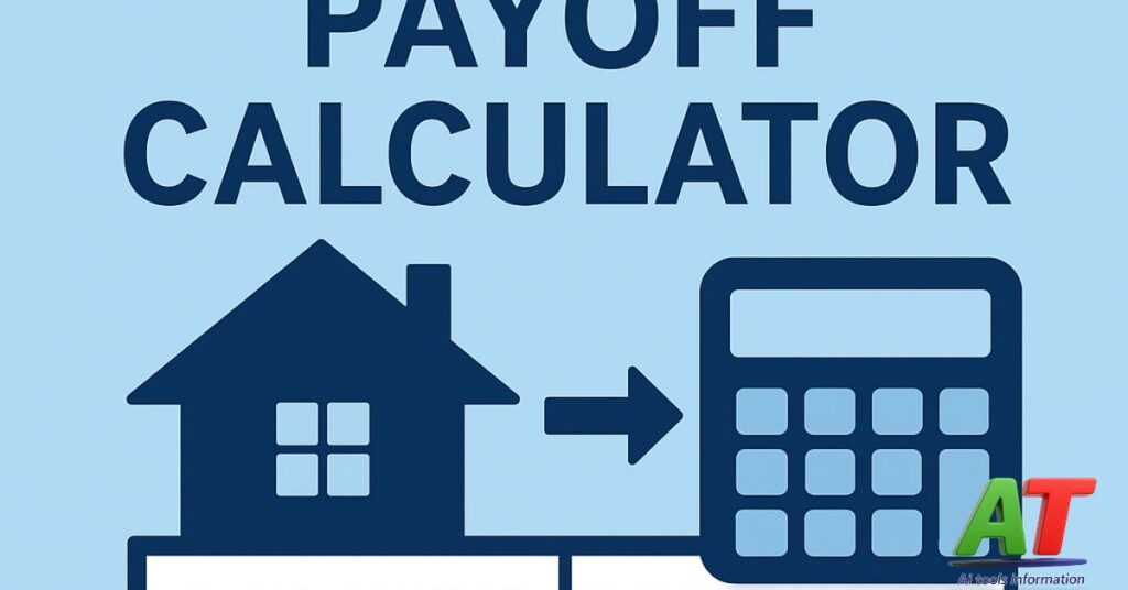 Mortgage Payoff Calculator icon showing a house, calculator, and payoff details.