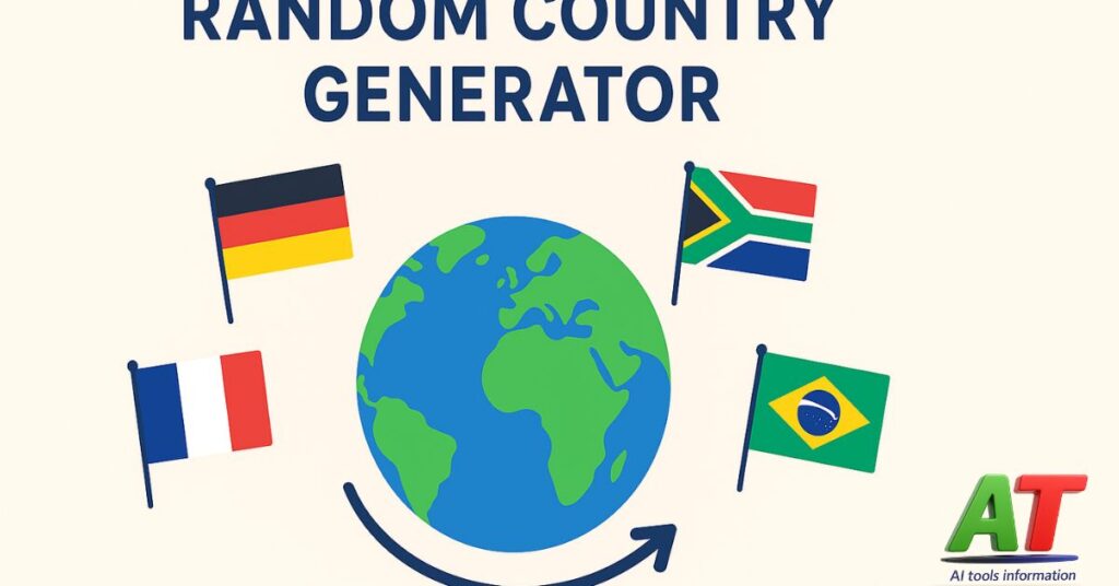 Random Country Generator tool illustration with globe and world flags